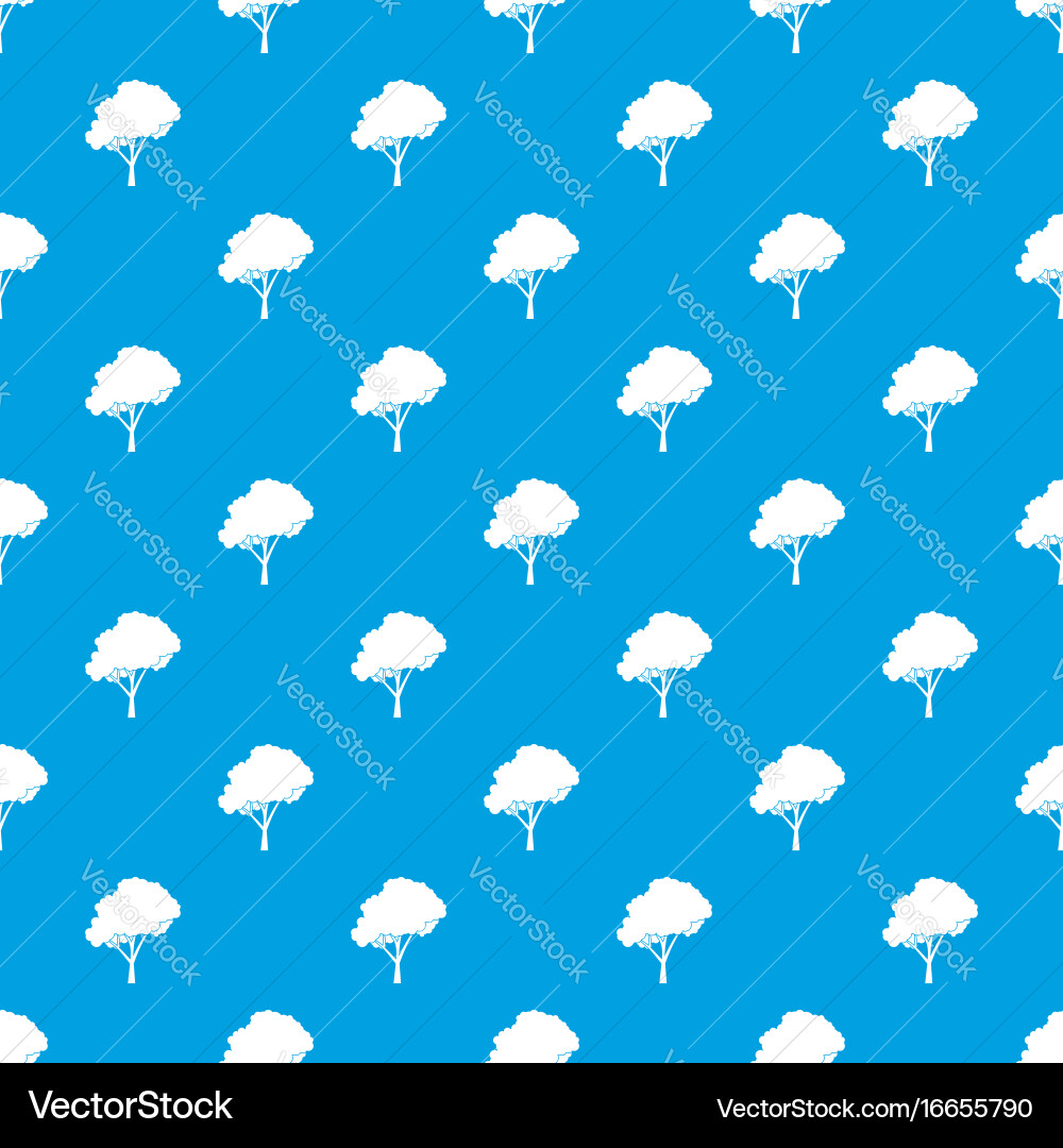 Tree with a rounded crown pattern seamless blue Vector Image