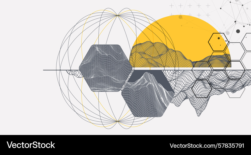 Abstract wireframe background modern science Vector Image