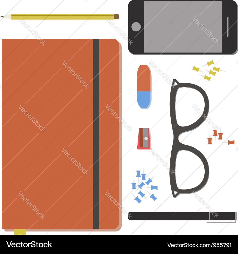 Business Objects & Icons Pattern Vector Image