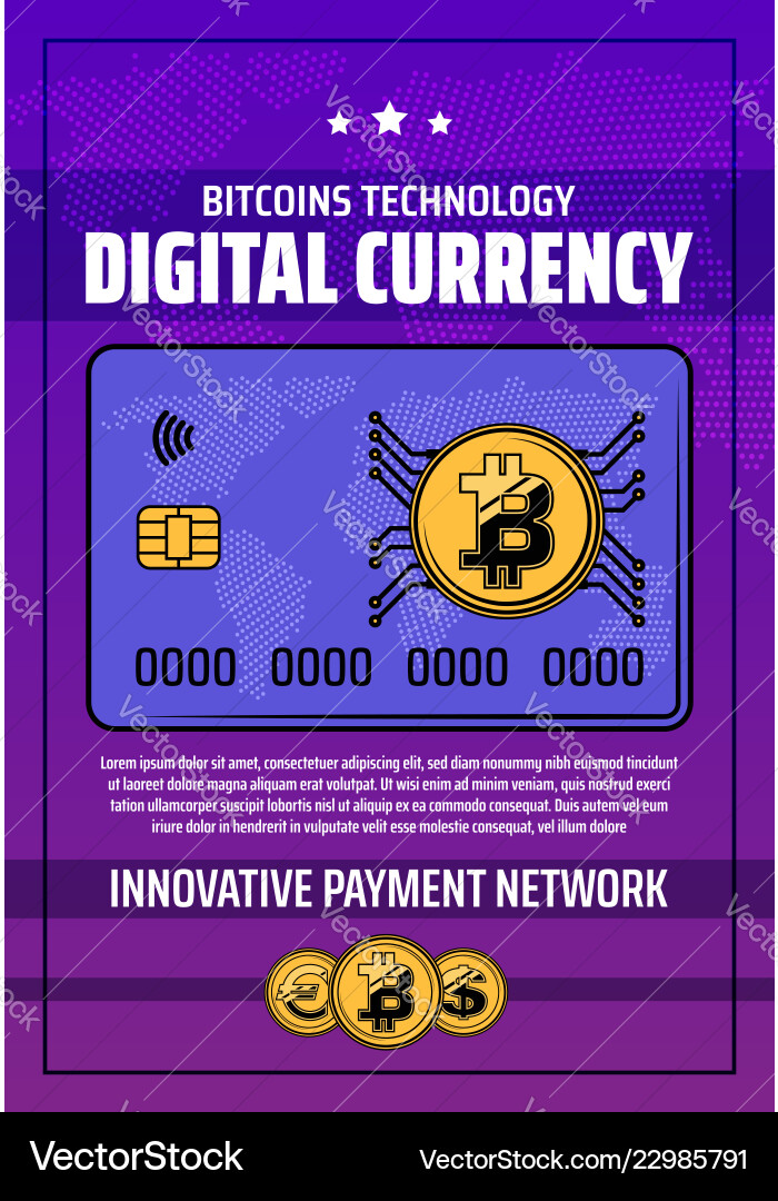 Cryptocurrency digital money payment Cryptocurrency digital money payment vector image