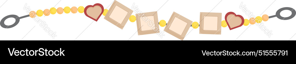 Garland with empty frames hanging on a string Garland with empty frames hanging on a string vector image
