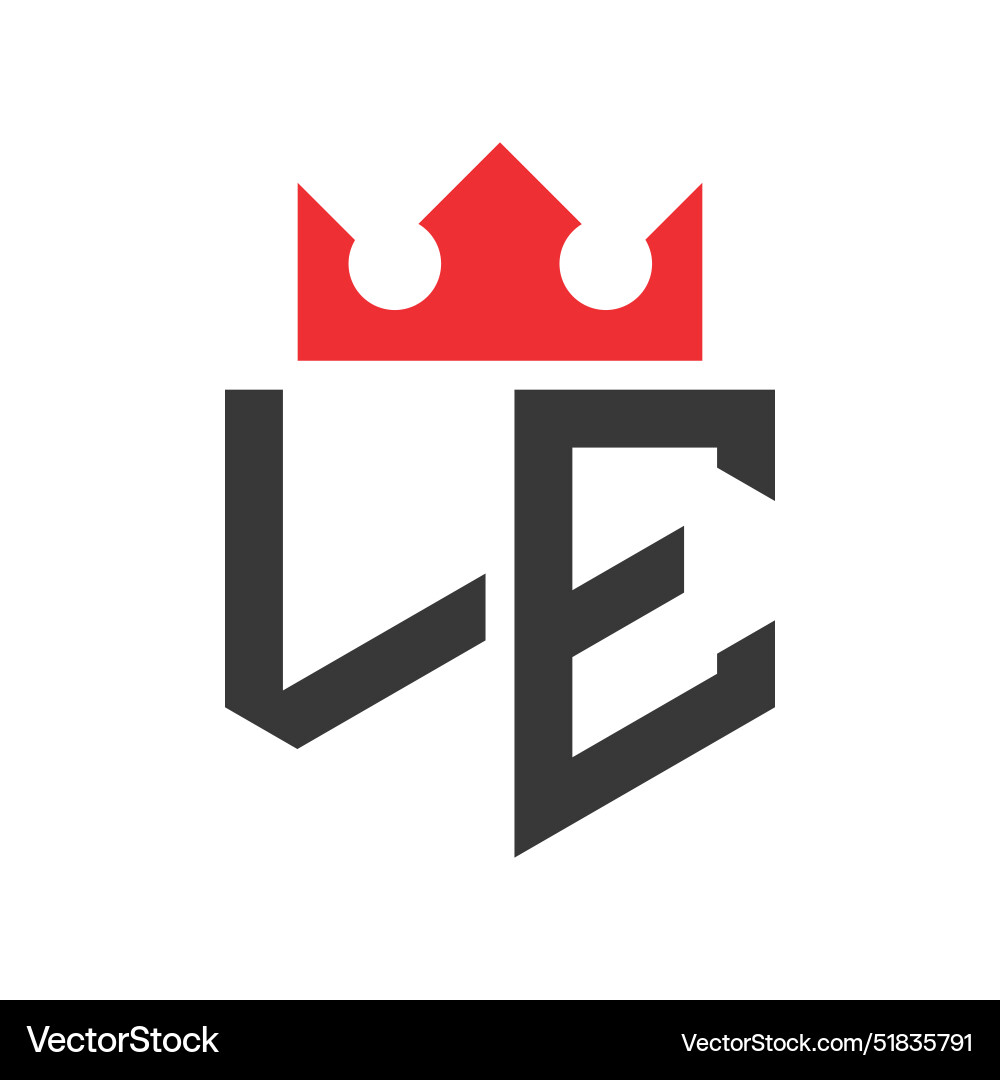 Letter le crown logo Royalty Free Vector Image