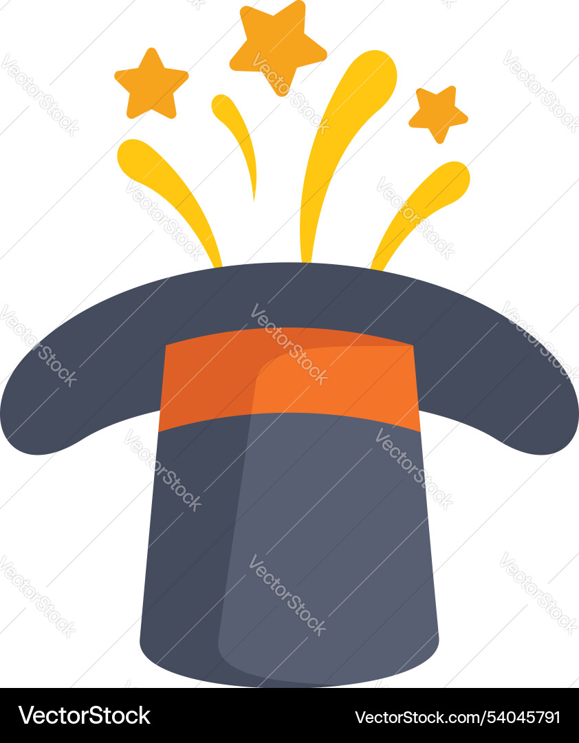 Magic hat exploding with stars and confetti Magic hat exploding with stars and confetti vector image