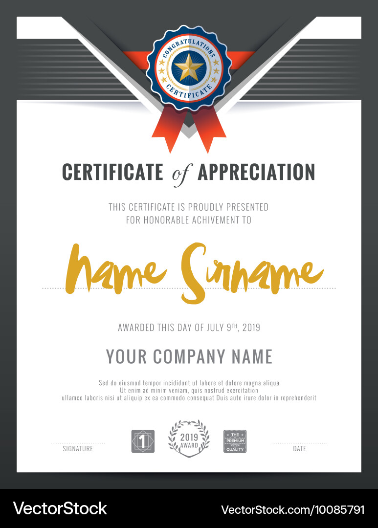 Modern Certificate Background - Triangle Shape vector image
