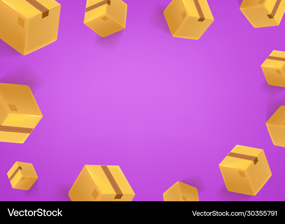 Purple wallpaper with boxes social media message Vector Image