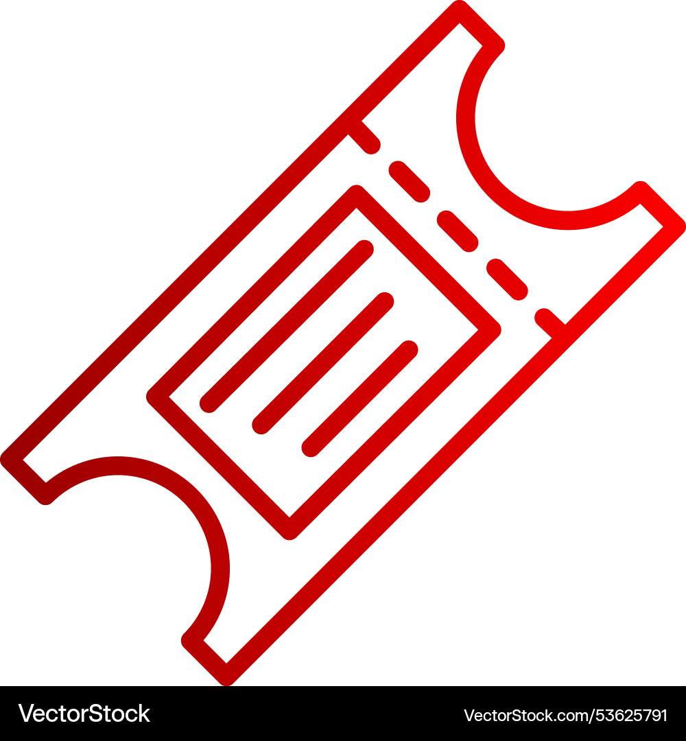 Ticket line gradient icon Vector Image