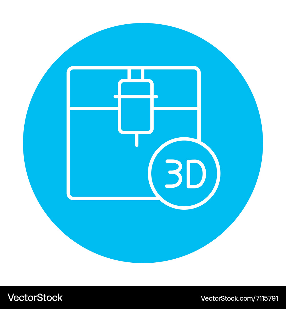 Tree d printing line icon Vector Image