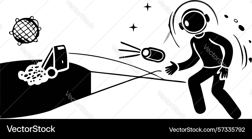 Astronaut exploring digital maze or circuit vector image
