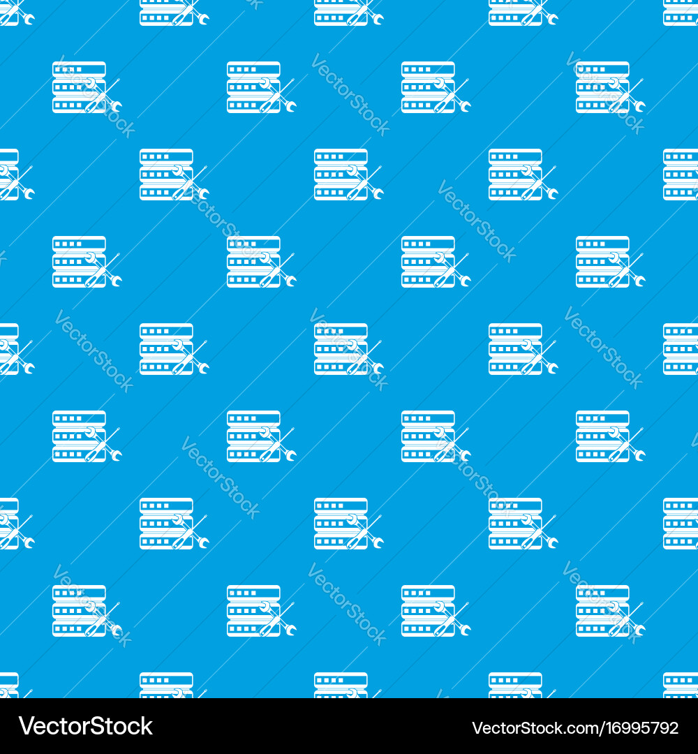 Database with screwdriver and spanner pattern vector image