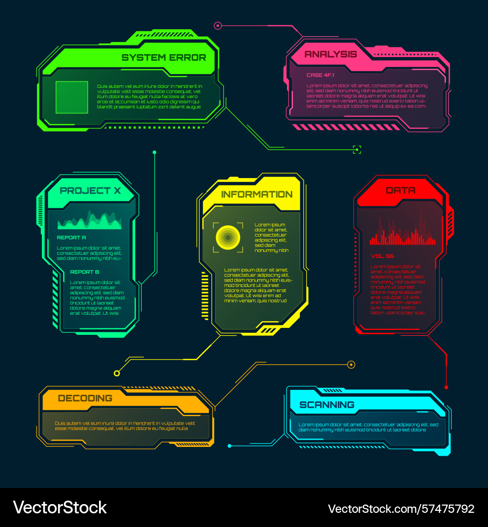 Futuristic hud or ui elements sci-fi user Futuristic hud or ui elements sci-fi user vector image