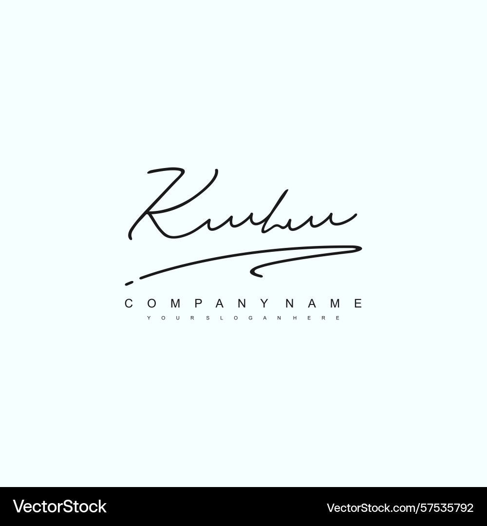 Minimal signature logo design with kl initials Minimal signature logo design with kl initials Vector Image
