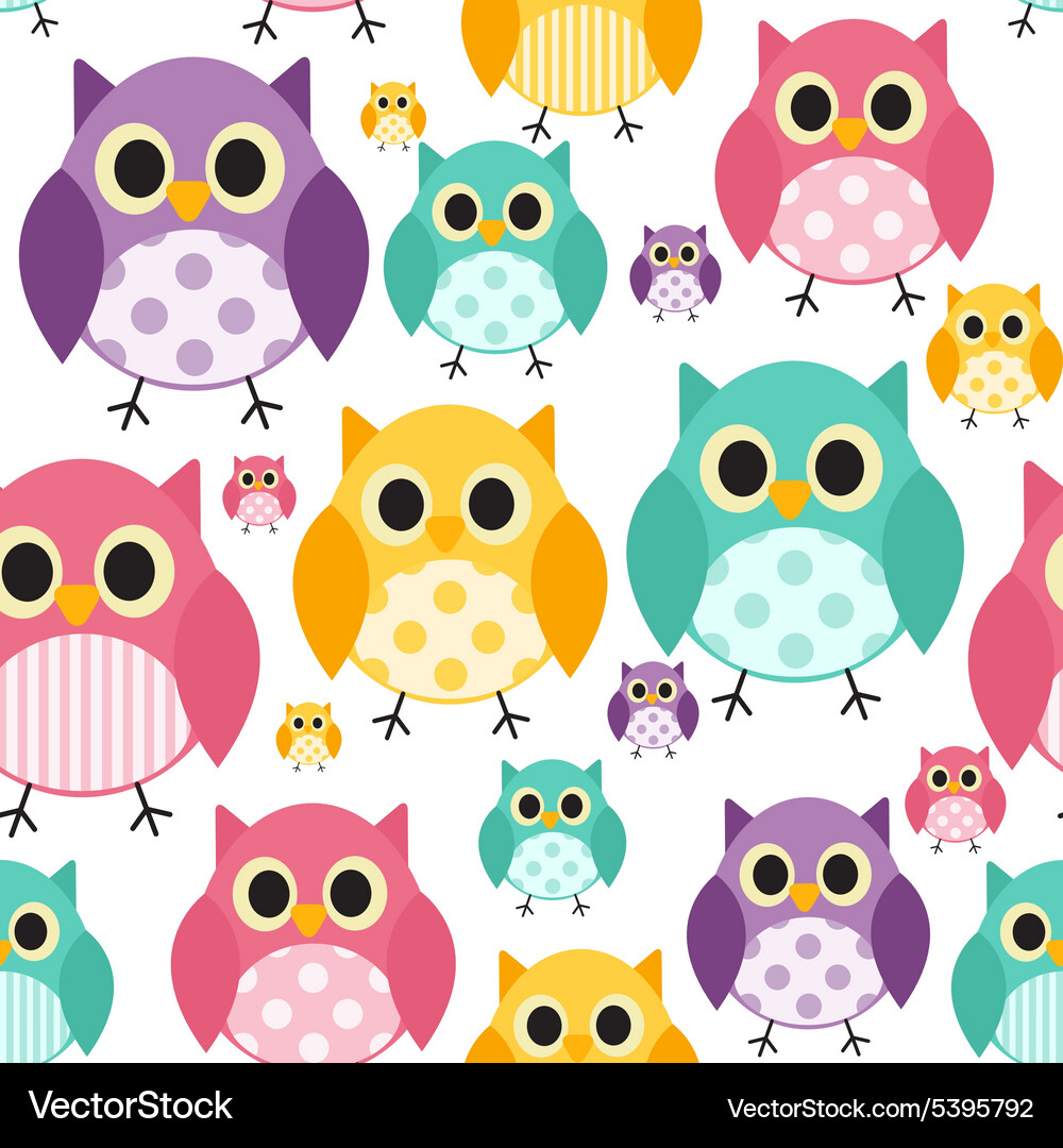 Owl seamless pattern background Vector Image