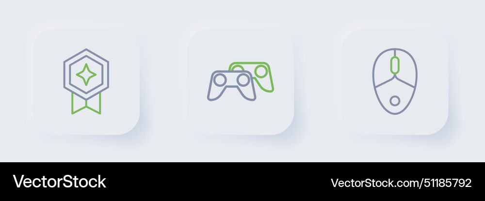 Set line computer mouse game controller Set line computer mouse game controller vector image