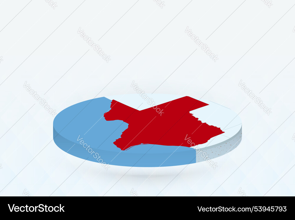 3d isometric map highlighting texas in red vector image