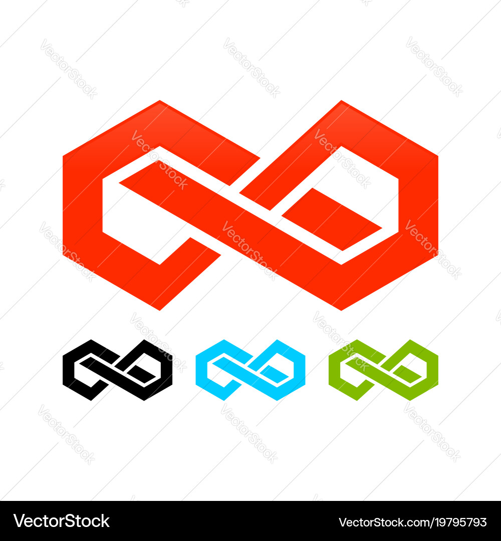 Abstract infinite block symbol graphic design vector image