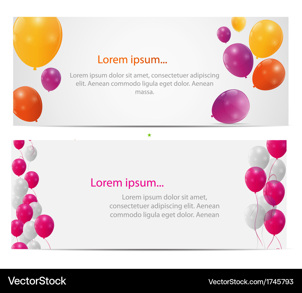 Color glossy balloons card background Vector Image