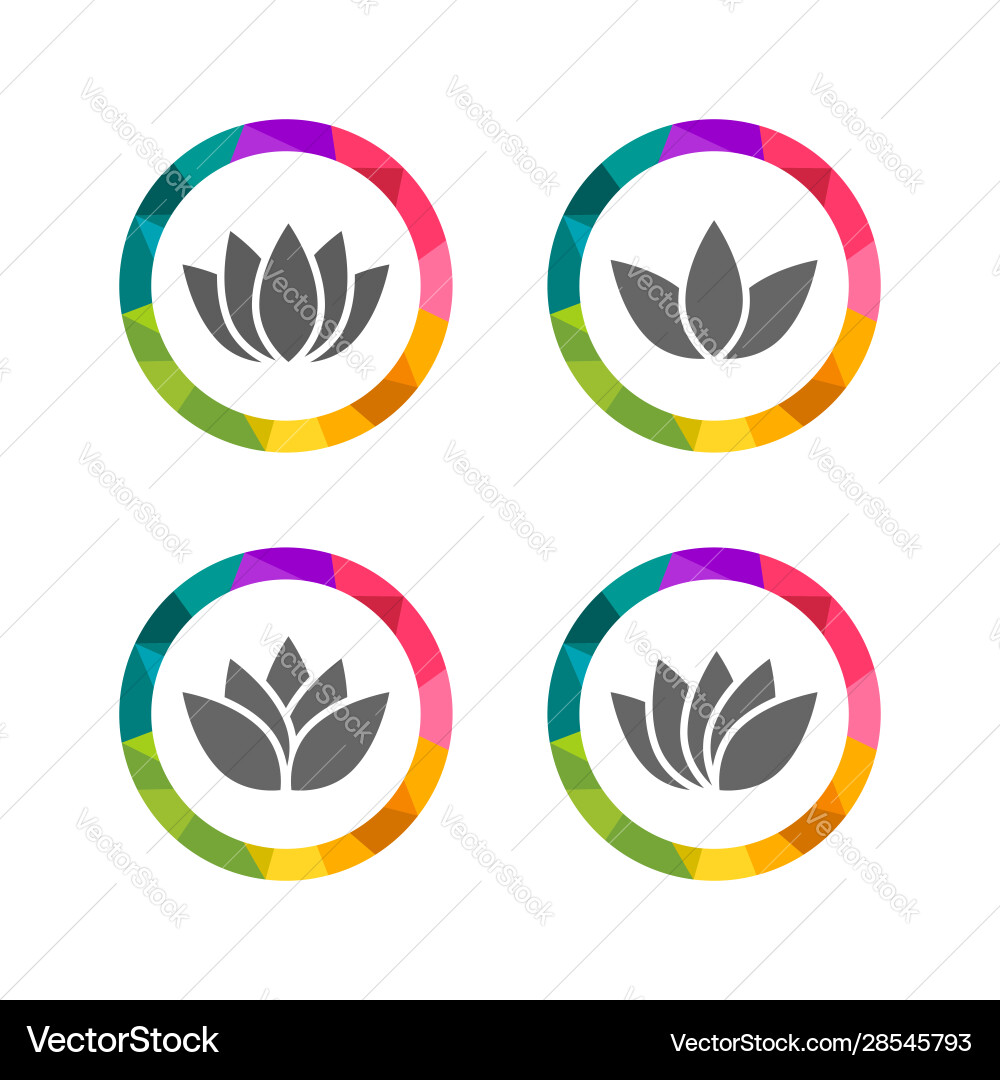 Colorful Lotus Flower with Polygon vector image