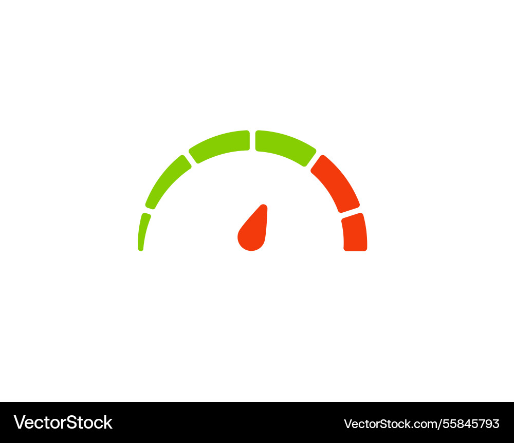Colorful speedometer icon displaying moderate vector image