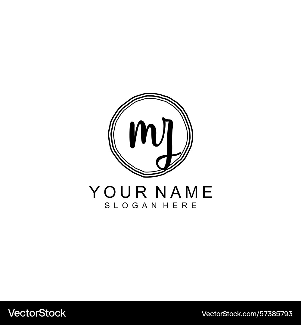 Elegant mz initial logo collection with modern Vector Image