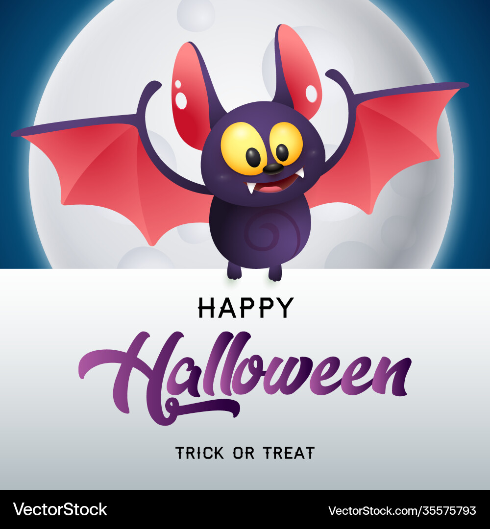 Happy halloween trick oder behandeln mit bat Happy halloween trick oder behandeln mit bat vektorbild