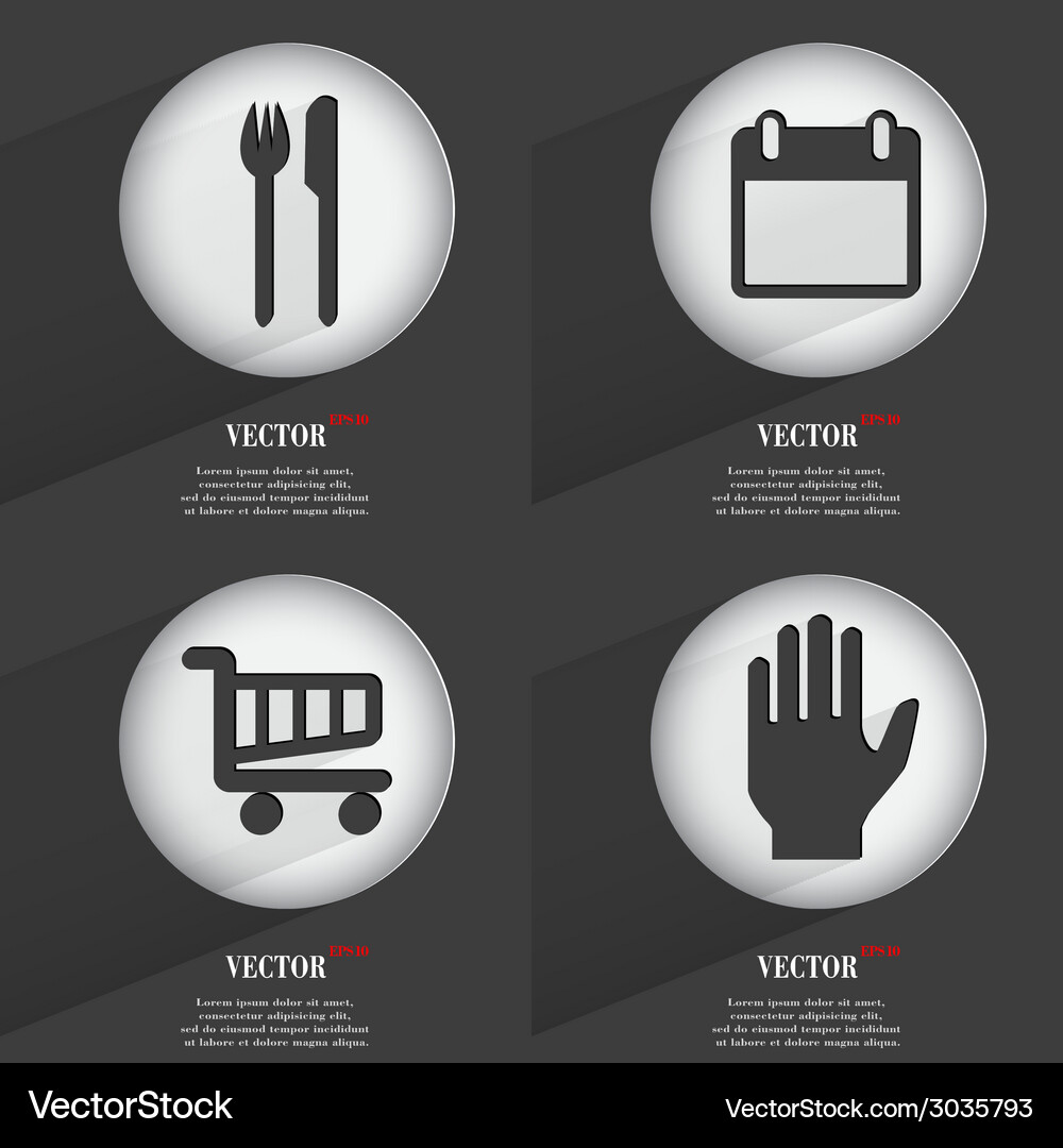 Set of one-color web buttons flat design simple Vector Image