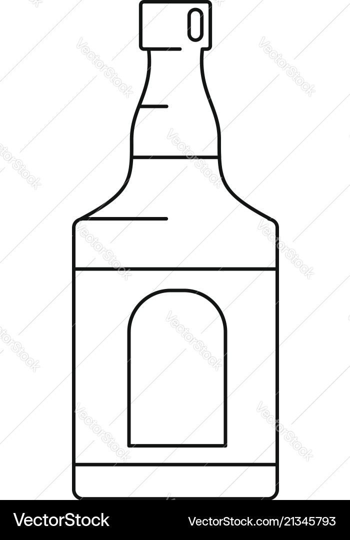 Whiskey Bottle Icon - Outline vector image