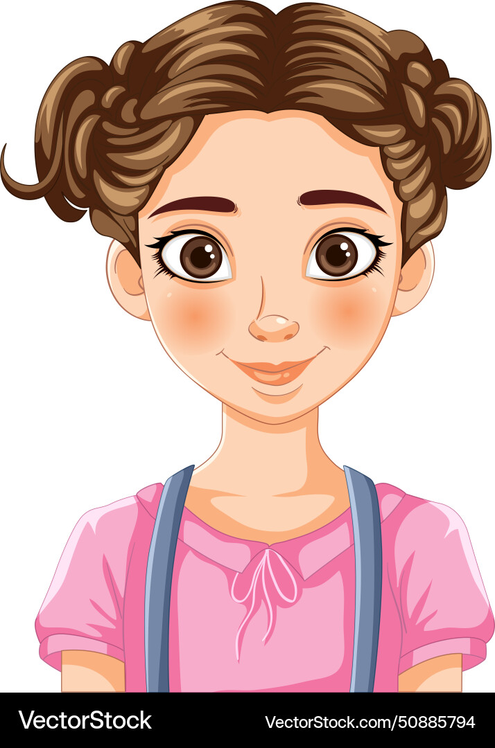 A cheerful young girl smiling Royalty Free Vector Image