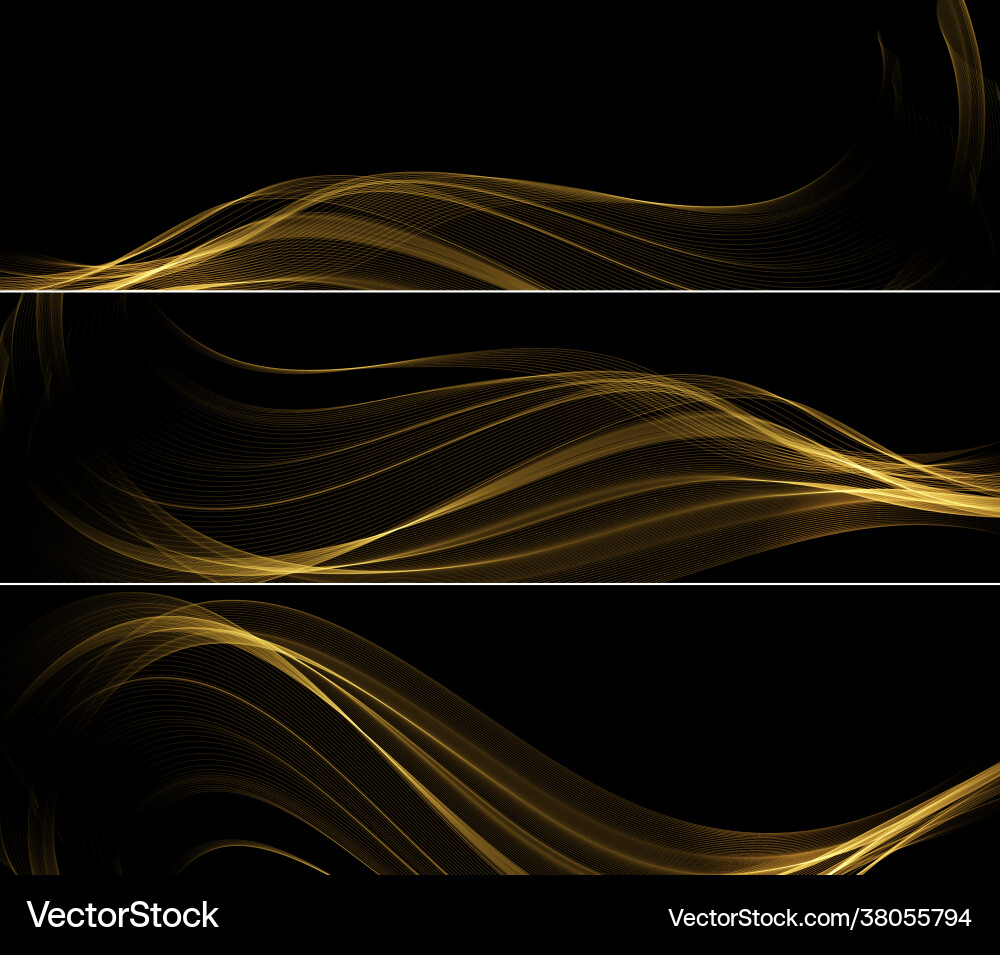 Abstract gold waves shiny golden moving lines Abstract gold waves shiny golden moving lines vector image