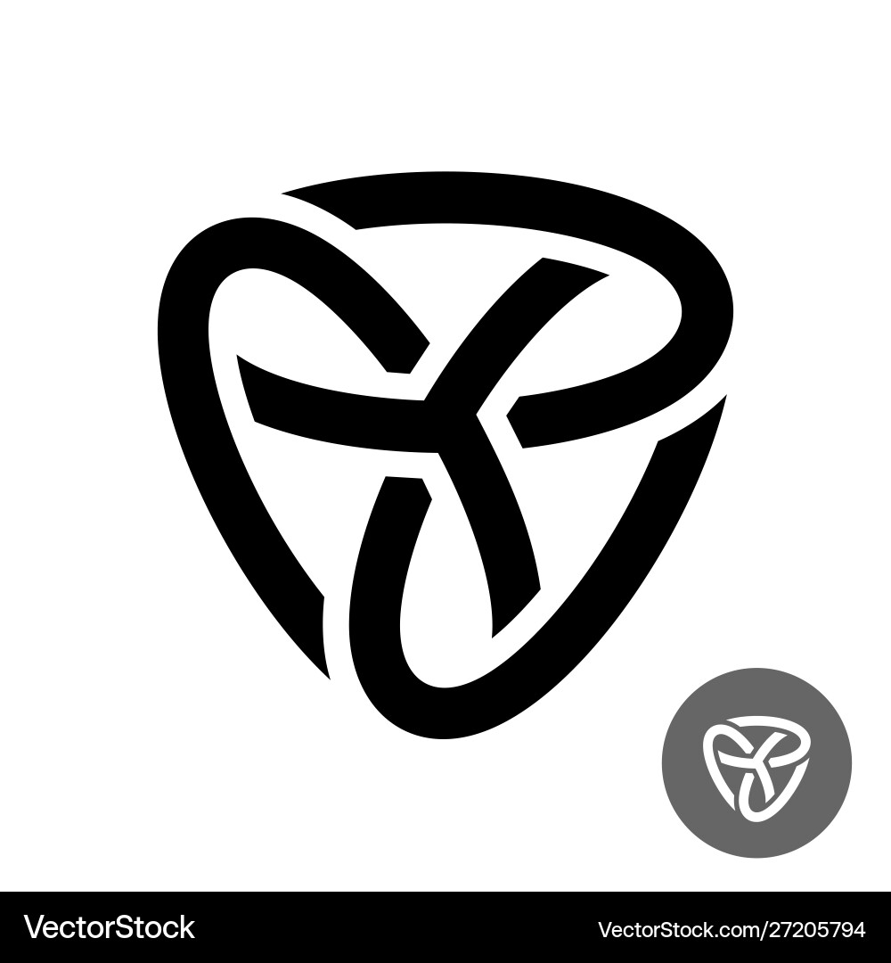 Abstract triple knot logo three ovals connected vector image