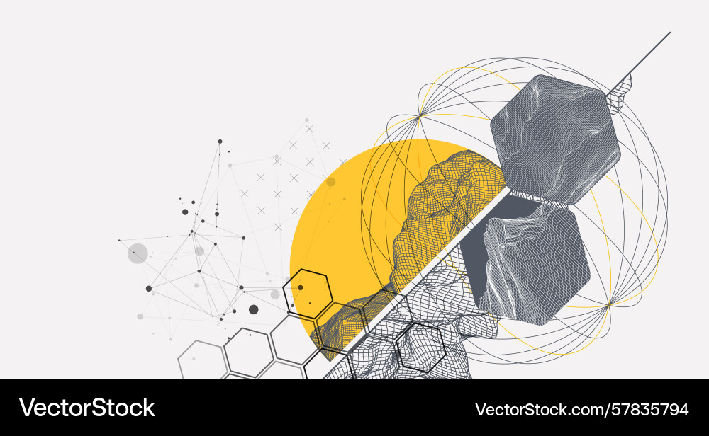 Abstract wireframe background modern science Vector Image