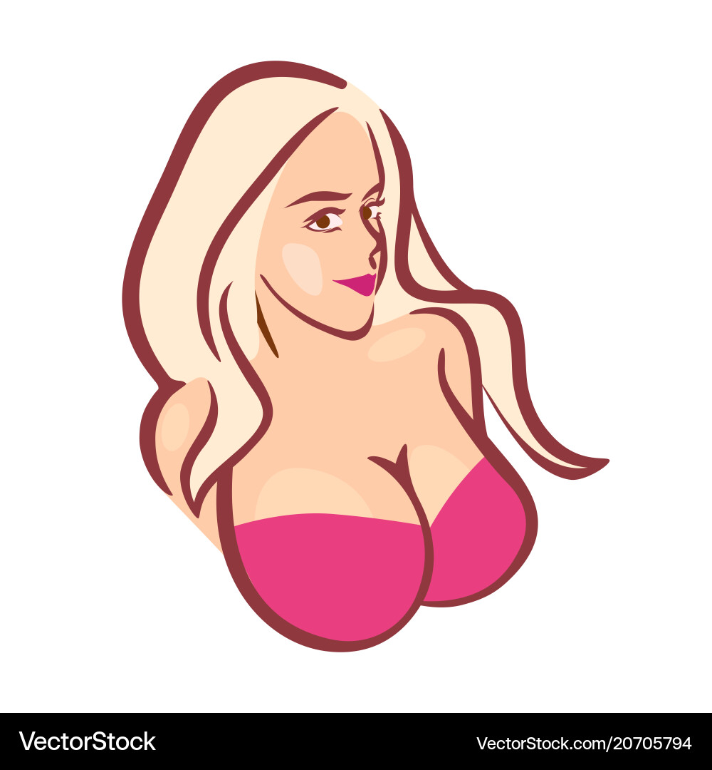 Attractive Woman in Pink Bra vector image
