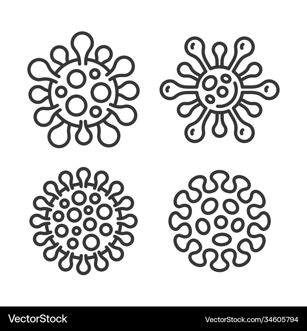 COVID-19 Coronavirus Icon Set Vektorbild