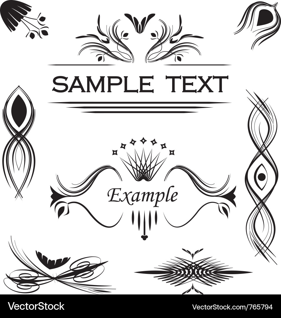 Elegant Calligraphic Elements Set vector image