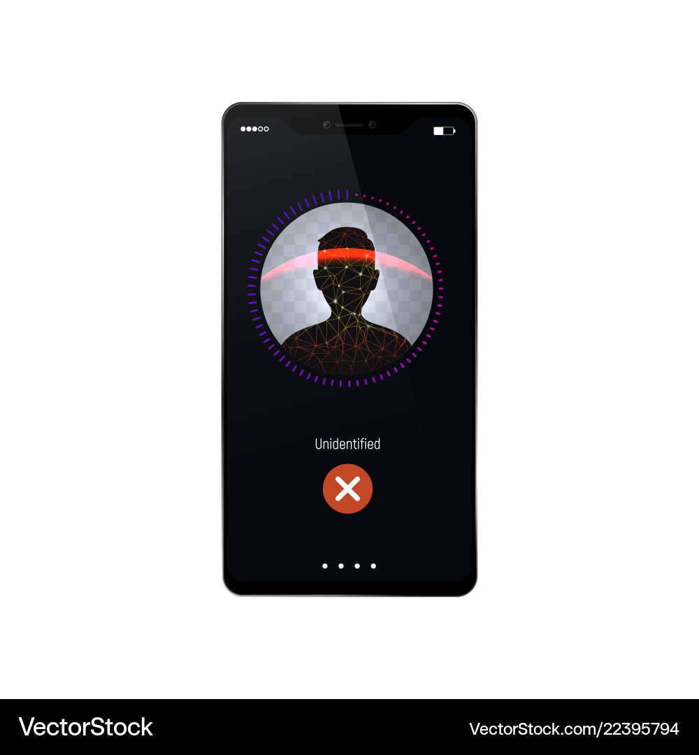 Face recognition process failed Face recognition process failed Vector Image