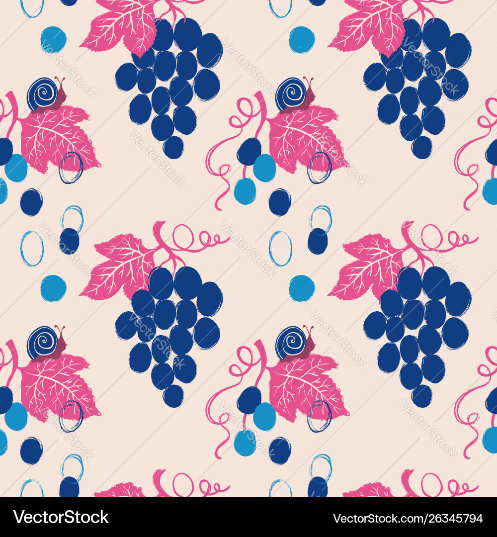 Grape Seamless Pattern vector image