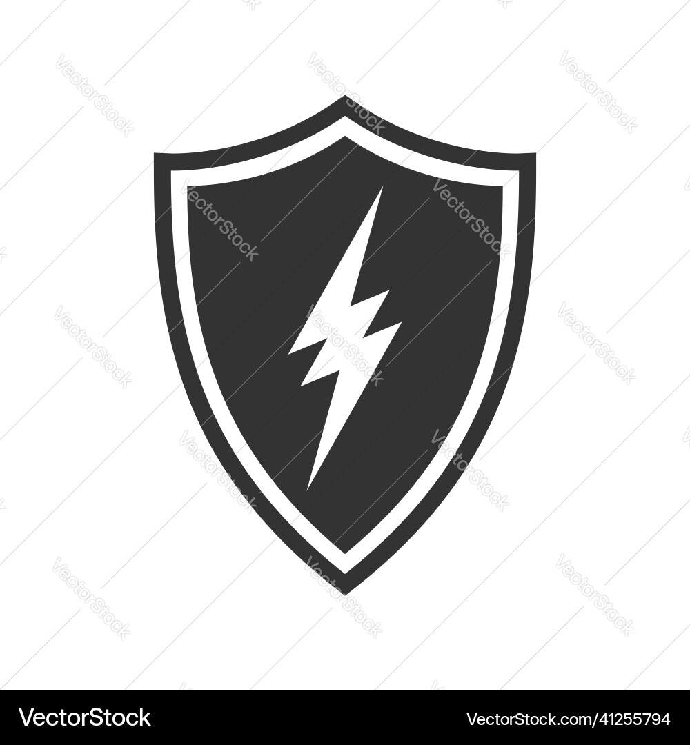 Lightning Shield Icon vector image