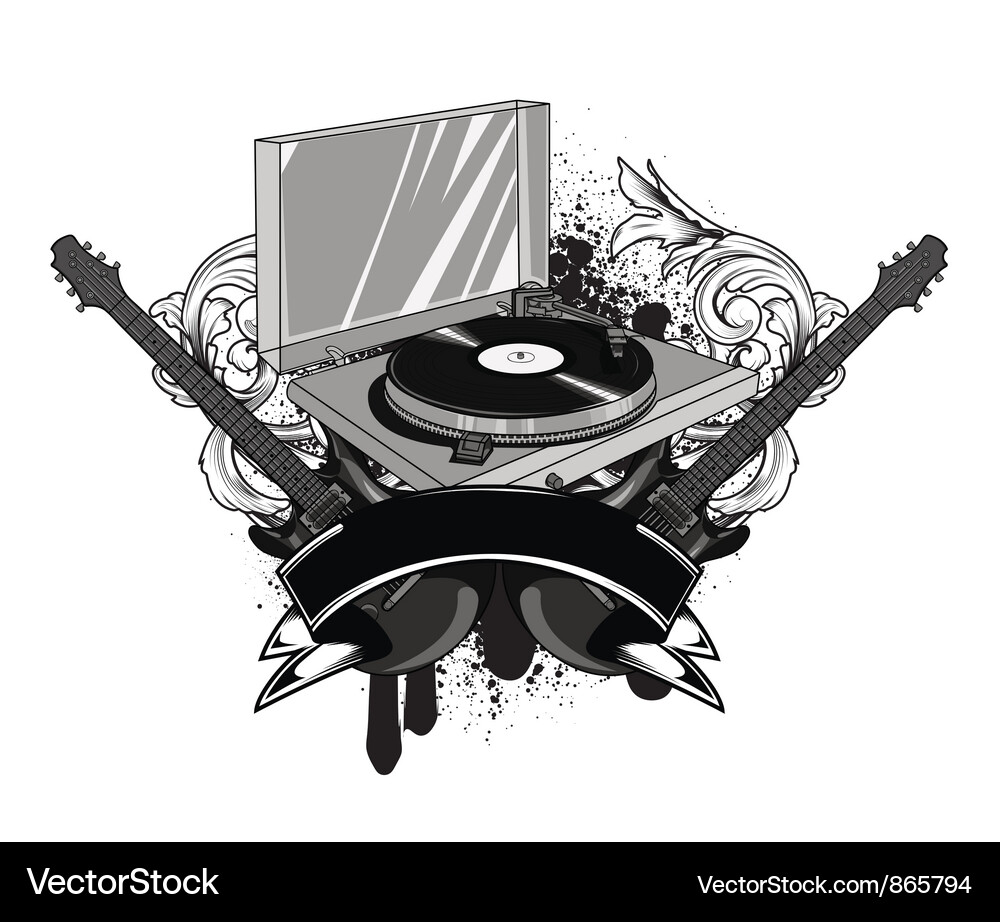 Music emblem Vector Image