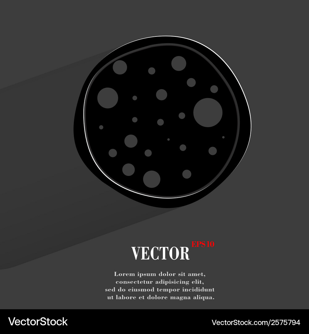 Pizza flat modern web button with long shadow Vector Image