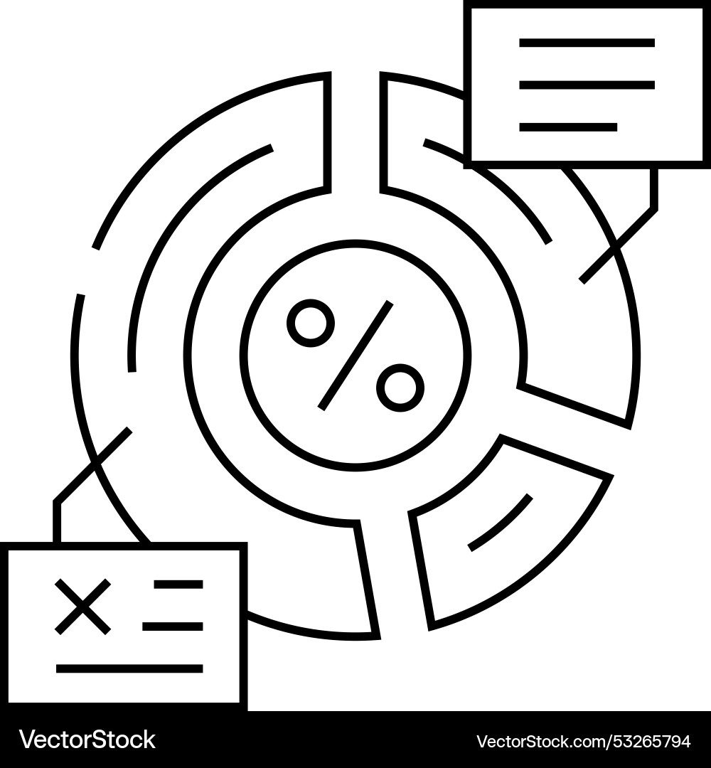 Resource allocation business process line icon Vector Image