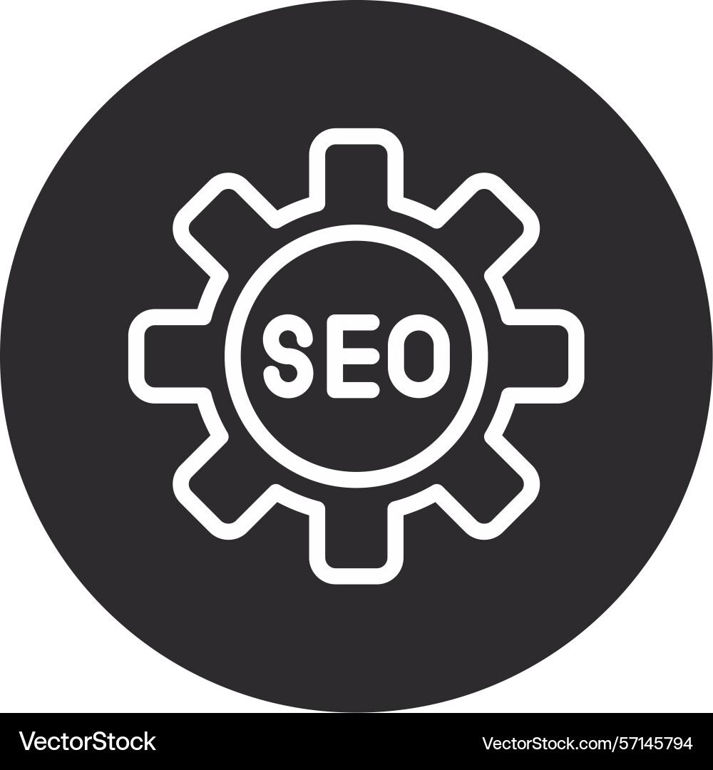 Seo search engine optimization inverted circle Vector Image