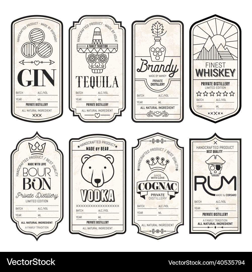 Set aus Vintage-Flaschenlabel-Design mit ethnischen Set aus Vintage-Flaschenlabel-Design mit ethnischen vektorbild