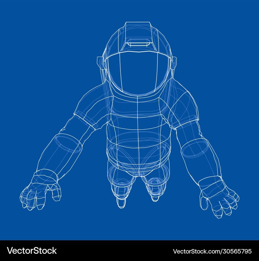 Astronaut in Space Rendering vector image