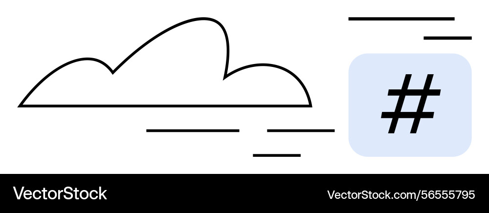 Cloud and metadata tag representing digital Cloud and metadata tag representing digital Vector Image