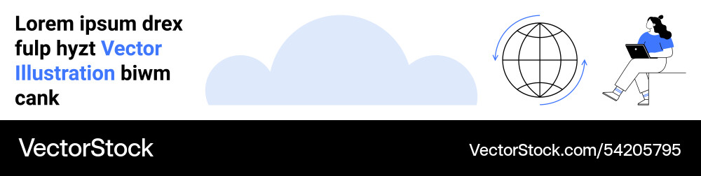 Cloud computing with globe and remote work Cloud computing with globe and remote work vector image