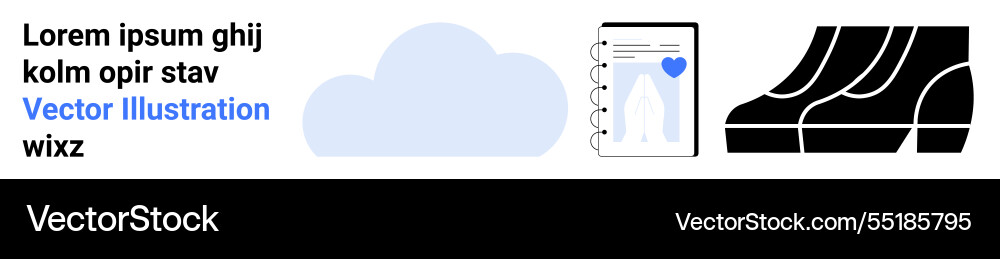 Cloud storage data analytics notebook and black Vector Image