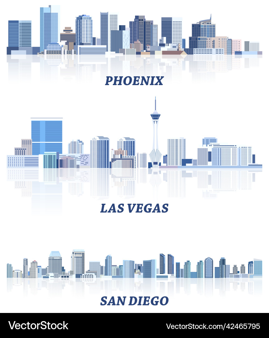 Collection of united states cityscapes phoenix Collection of united states cityscapes phoenix vector image