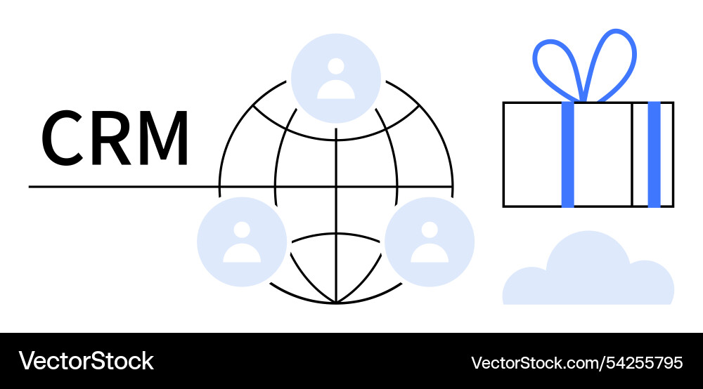 Crm concept with global networking customer icons Crm concept with global networking customer icons Vector Image