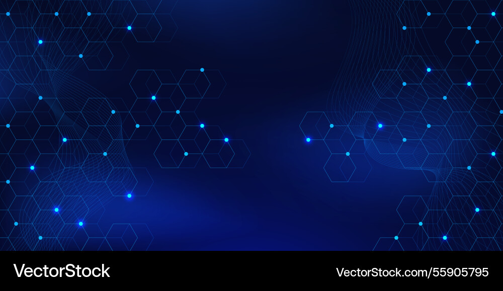Hexagon pattern with wave flow Vector Image