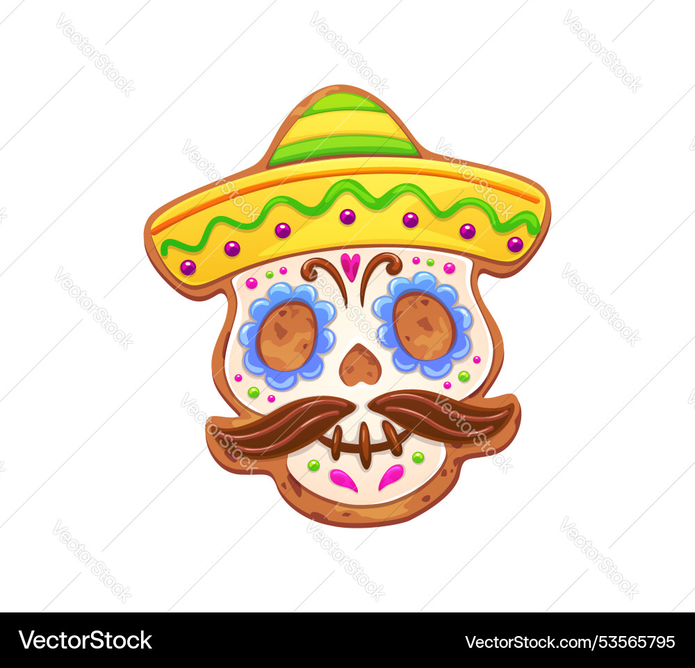 mexikanische dia de los muertos skull sombrero Cookie Mexikanische dia de los muertos skull sombrero Cookie vektorbild
