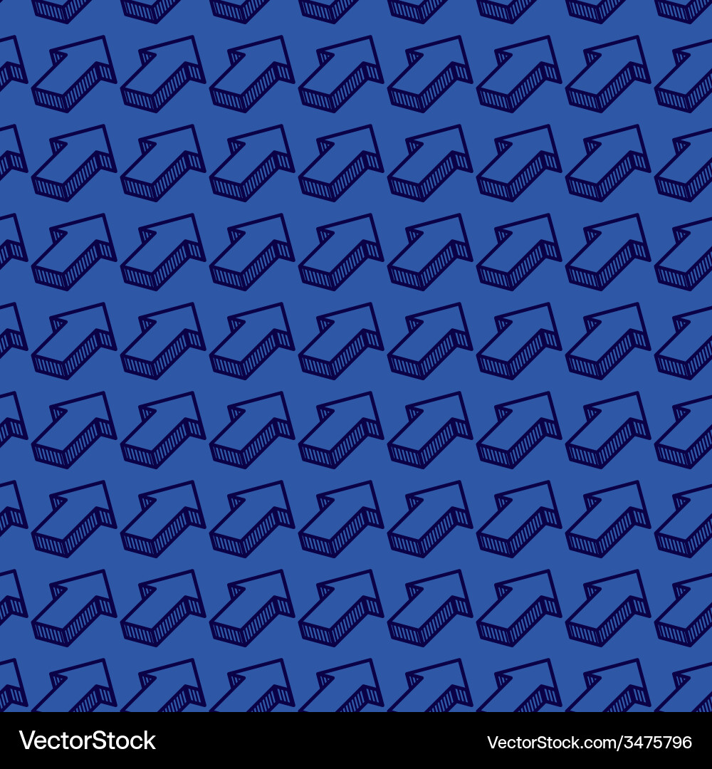 Abstract seamless pattern with isometric arrows vector image